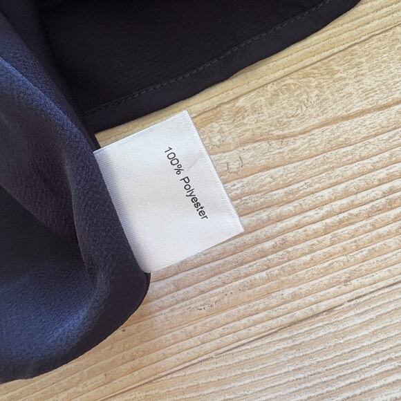 New Park & Fifth Kendal Tie Midi Dress Navy Bubble Satin Medium - Picture 5 of 10